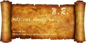 Mérei Renáta névjegykártya