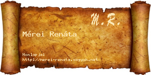 Mérei Renáta névjegykártya
